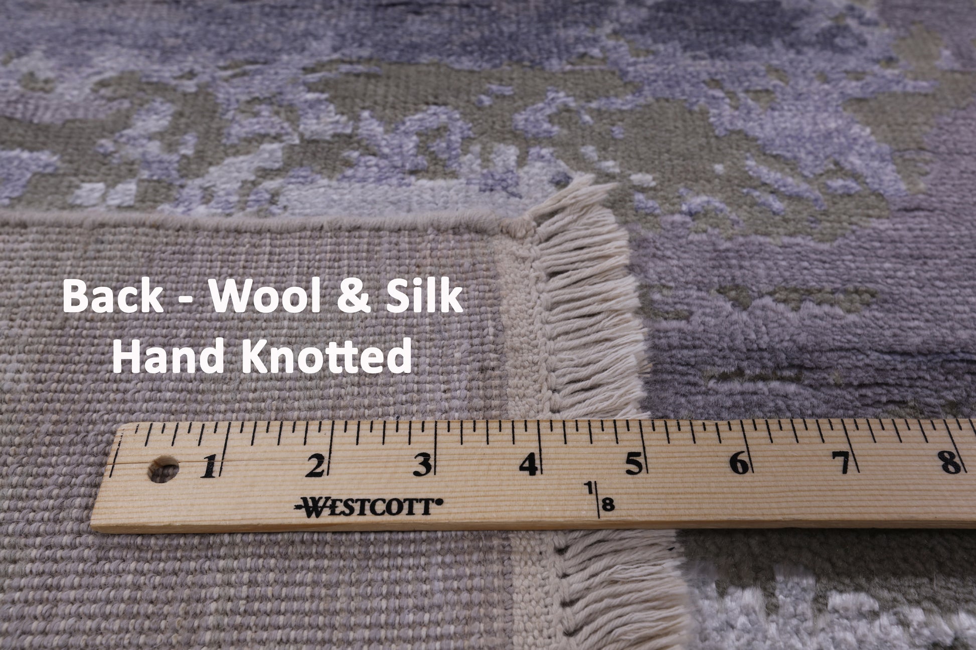 Modern Abstract Hand Knotted Wool & Silk Rug - 7' 11" X 9' 10" - Golden Nile