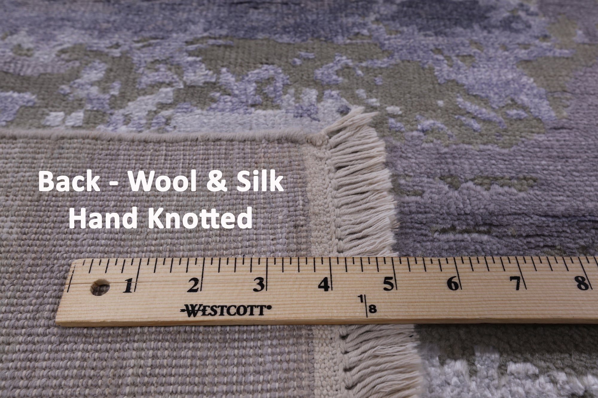 Modern Abstract Hand Knotted Wool & Silk Rug - 7' 11" X 9' 10" - Golden Nile