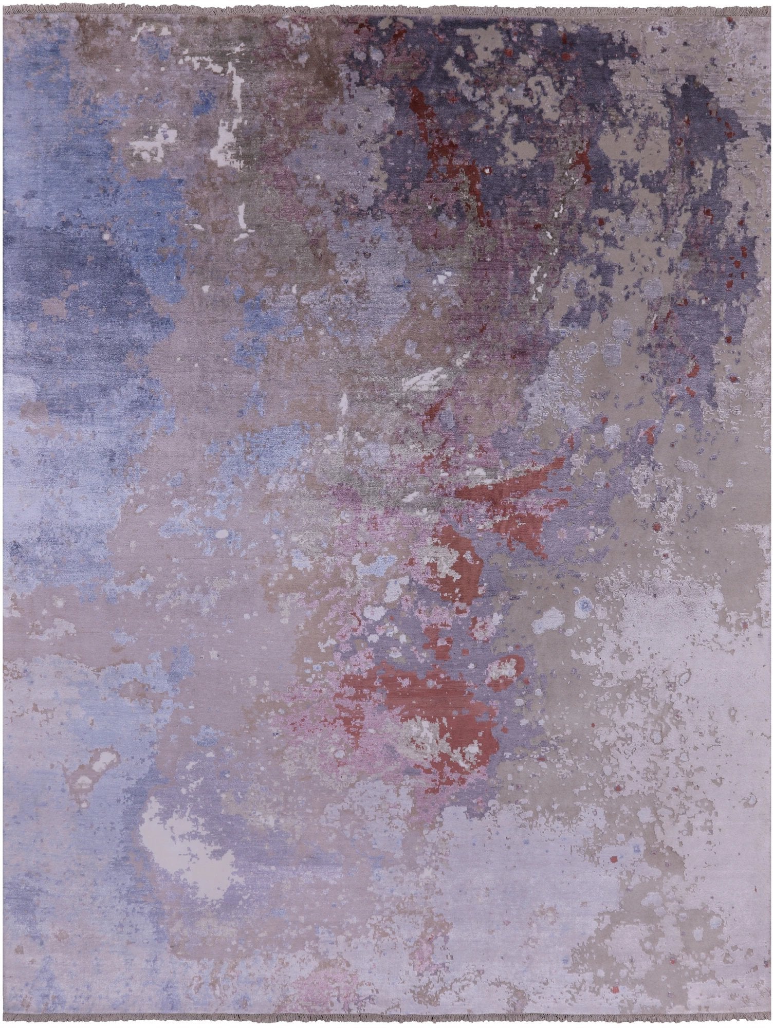 Modern Hand Knotted Wool & Silk Rug - 9' 1" X 12' 0" - Golden Nile
