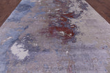Modern Hand Knotted Wool & Silk Rug - 9' 1" X 12' 0" - Golden Nile