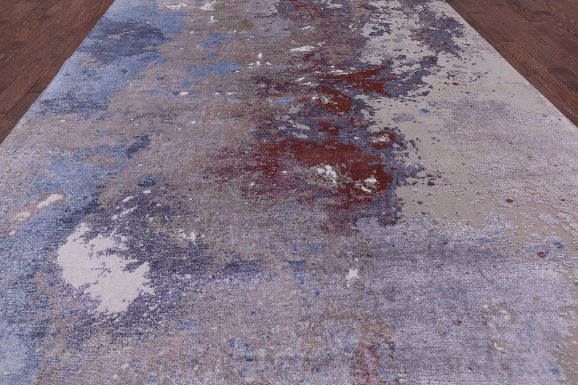 Modern Hand Knotted Wool & Silk Rug - 9' 1" X 12' 0" - Golden Nile