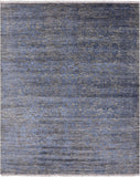 Grey Modern Hand-Knotted Wool & Silk Rug - 8' 2" X 10' 3" - Golden Nile