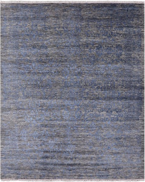 Grey Modern Hand-Knotted Wool & Silk Rug - 8' 2" X 10' 3" - Golden Nile