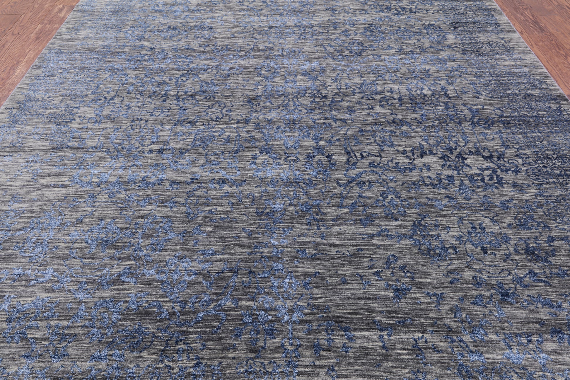 Grey Modern Hand-Knotted Wool & Silk Rug - 8' 2" X 10' 3" - Golden Nile