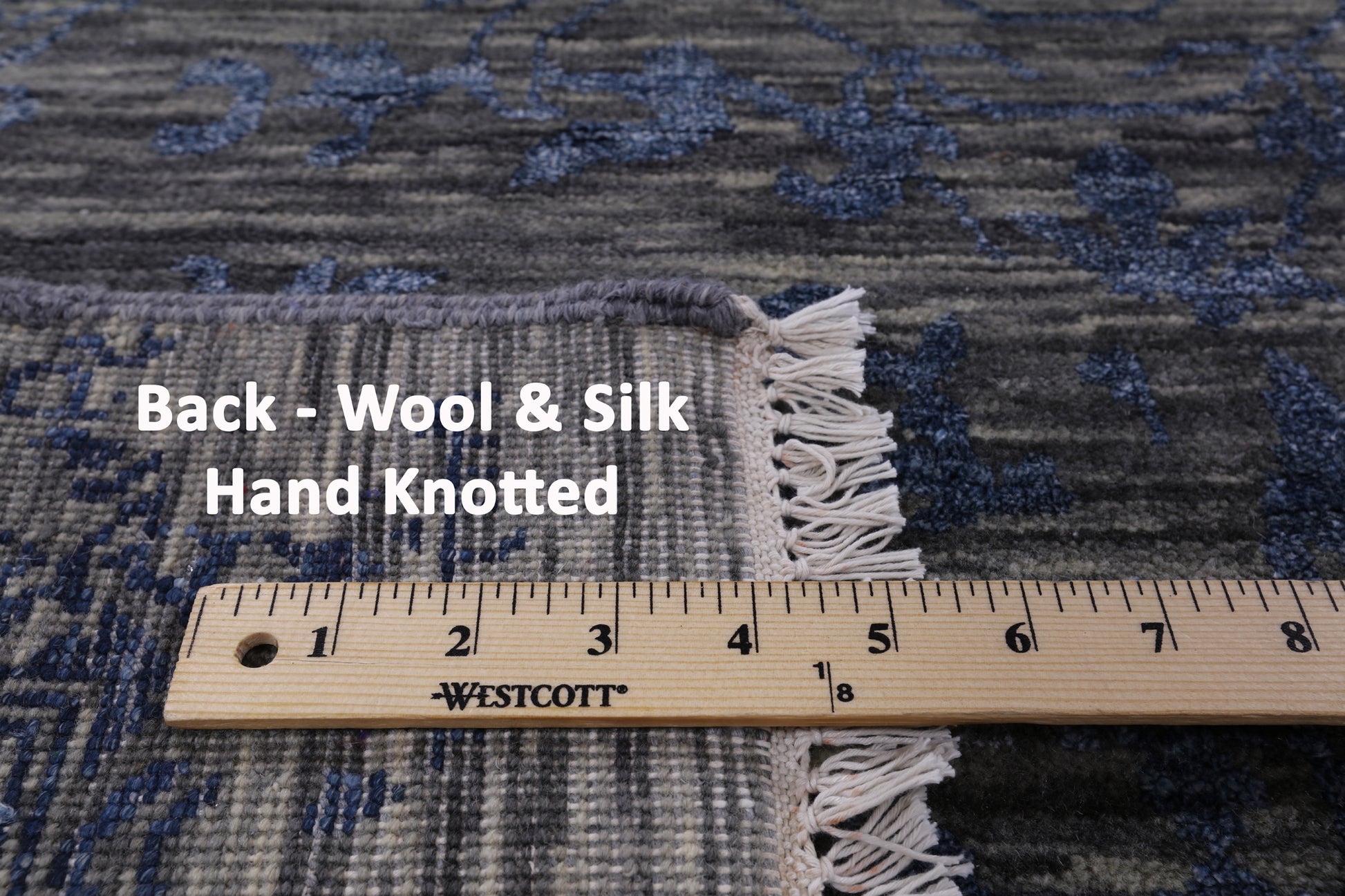 Grey Modern Hand-Knotted Wool & Silk Rug - 8' 2" X 10' 3" - Golden Nile