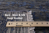 Grey Modern Hand-Knotted Wool & Silk Rug - 8' 2" X 10' 3" - Golden Nile