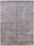 Ivory Modern Handmade Wool & Silk Rug - 9' 0" X 12' 0" - Golden Nile