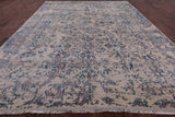 Ivory Modern Handmade Wool & Silk Rug - 9' 0" X 12' 0" - Golden Nile