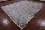 Ivory Modern Handmade Wool & Silk Rug - 9' 0" X 12' 0" - Golden Nile