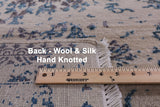 Ivory Modern Handmade Wool & Silk Rug - 9' 0" X 12' 0" - Golden Nile