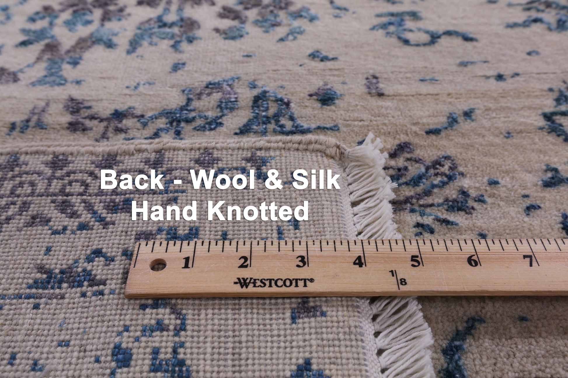 Ivory Modern Handmade Wool & Silk Rug - 9' 0" X 12' 0" - Golden Nile