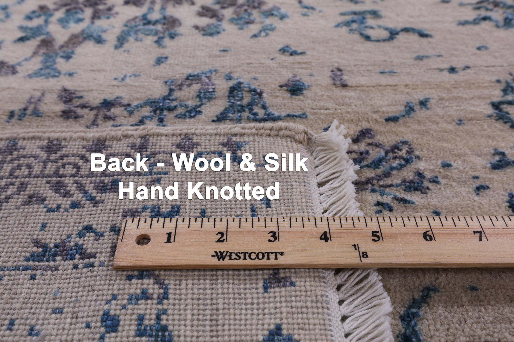 Ivory Modern Handmade Wool & Silk Rug - 9' 0" X 12' 0" - Golden Nile