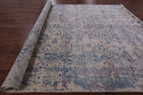 Ivory Modern Handmade Wool & Silk Rug - 9' 0" X 12' 0" - Golden Nile