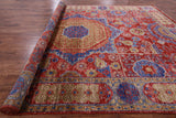 Geometric Persian Mamluk Hand-Knotted Wool Rug - 10' 2" X 13' 9" - Golden Nile
