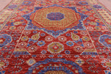 Geometric Persian Mamluk Hand-Knotted Wool Rug - 10' 2" X 13' 9" - Golden Nile
