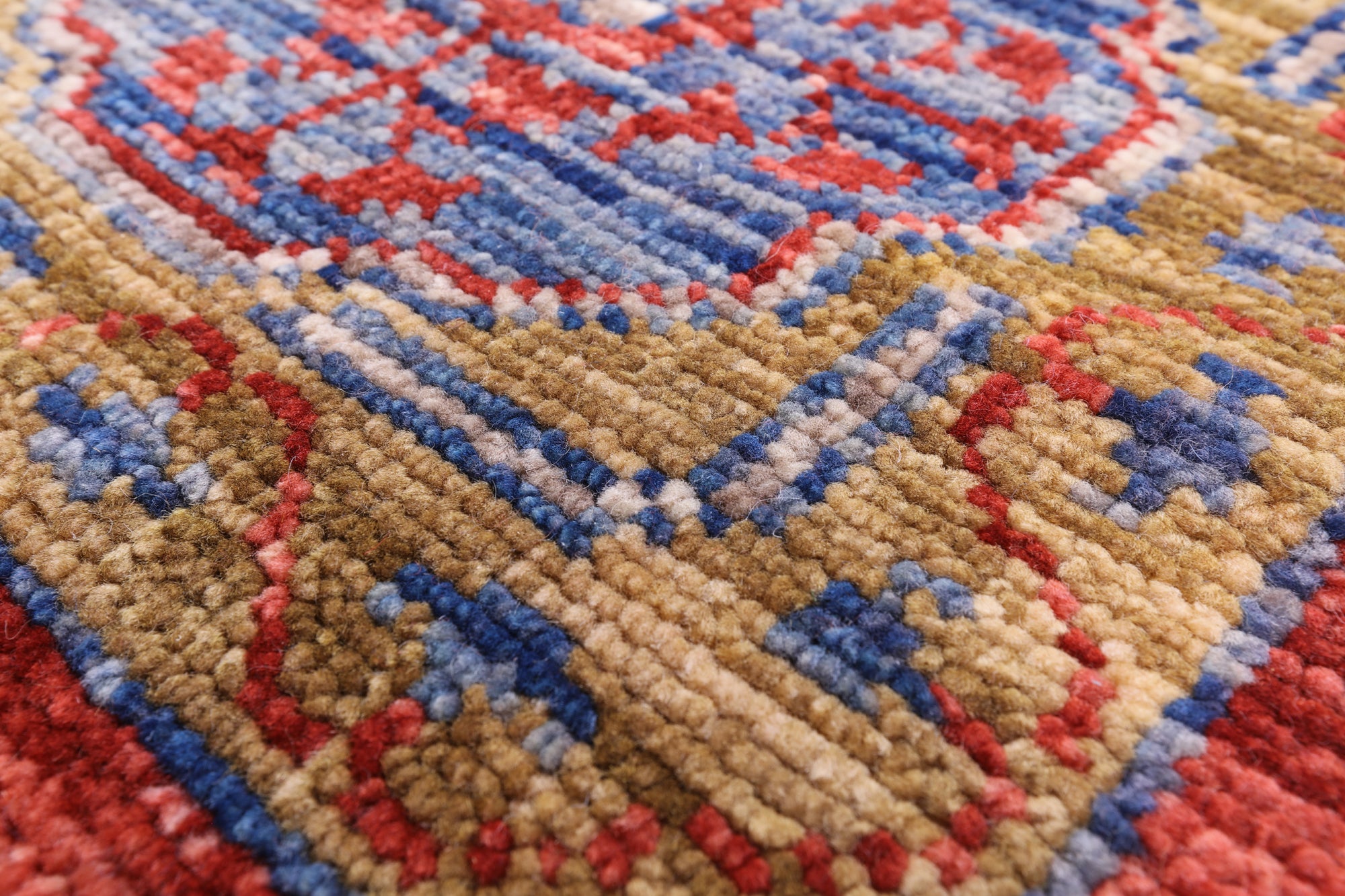 Geometric Persian Mamluk Hand-Knotted Wool Rug - 10' 2" X 13' 9" - Golden Nile