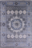 Grey Geometric Persian Hand Knotted Wool Rug - 12' 3" X 18' 2" - Golden Nile