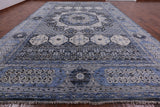 Grey Geometric Persian Hand Knotted Wool Rug - 12' 3" X 18' 2" - Golden Nile