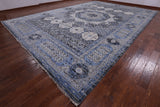 Grey Geometric Persian Hand Knotted Wool Rug - 12' 3" X 18' 2" - Golden Nile