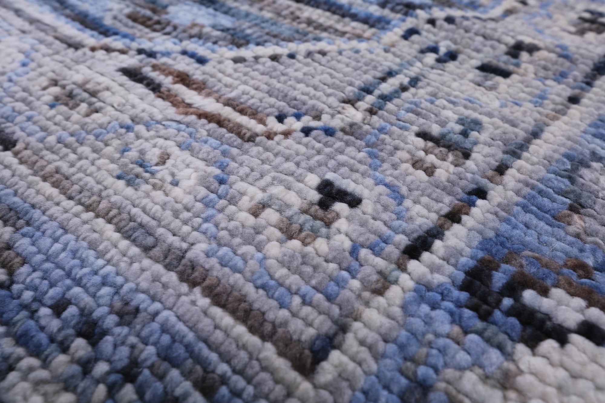 Grey Geometric Persian Hand Knotted Wool Rug - 12' 3" X 18' 2" - Golden Nile