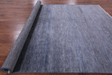 Grey Savannah Grass Hand Knotted Wool & Silk Rug - 8' 1" X 11' 3" - Golden Nile
