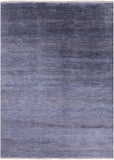 Grey Savannah Grass Hand Knotted Wool & Silk Rug - 8' 1" X 11' 3" - Golden Nile