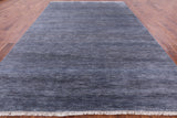 Grey Savannah Grass Hand Knotted Wool & Silk Rug - 8' 1" X 11' 3" - Golden Nile