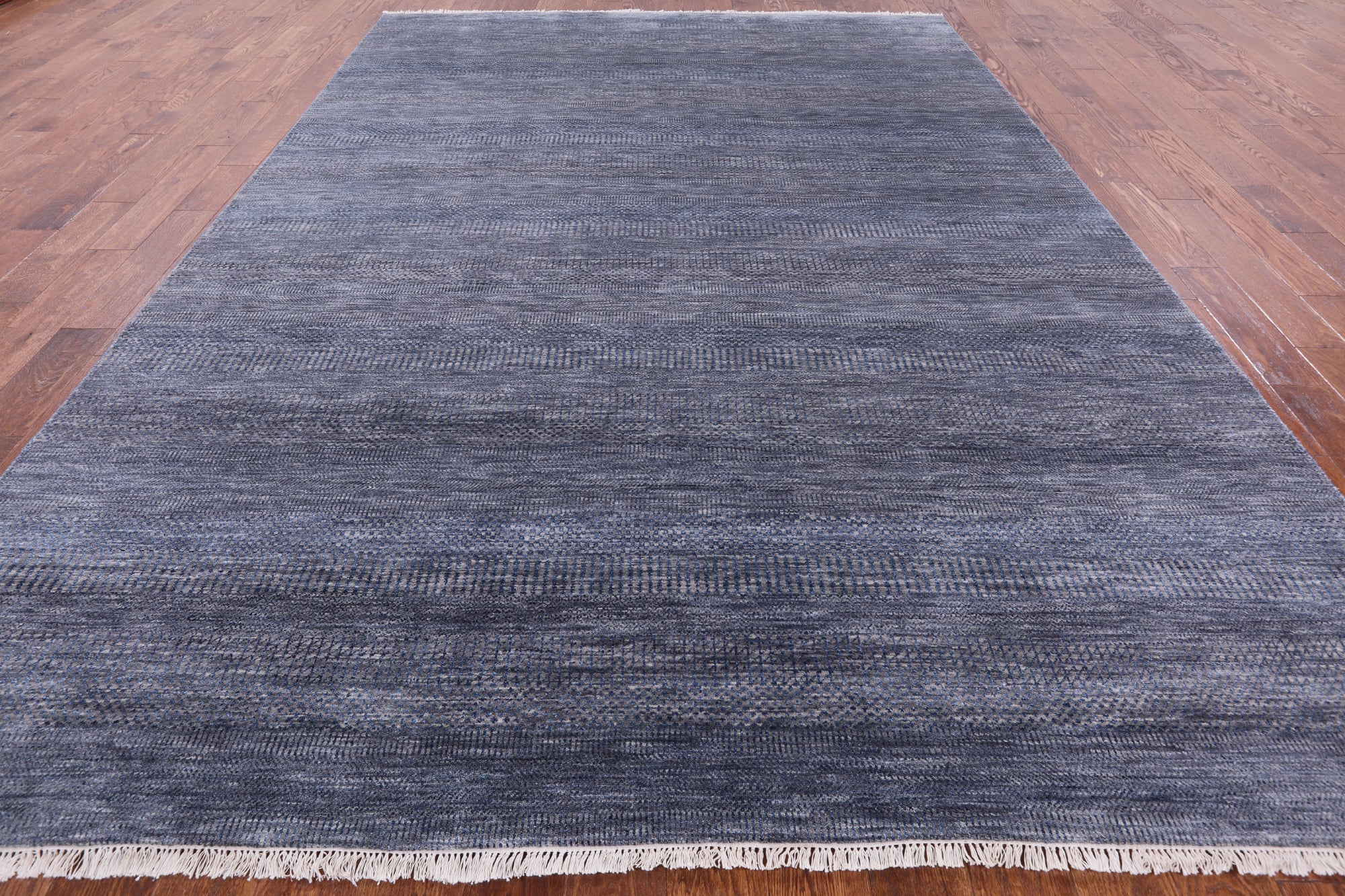 Grey Savannah Grass Hand Knotted Wool & Silk Rug - 8' 1" X 11' 3" - Golden Nile