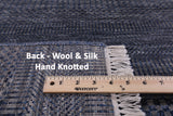 Grey Savannah Grass Hand Knotted Wool & Silk Rug - 8' 1" X 11' 3" - Golden Nile
