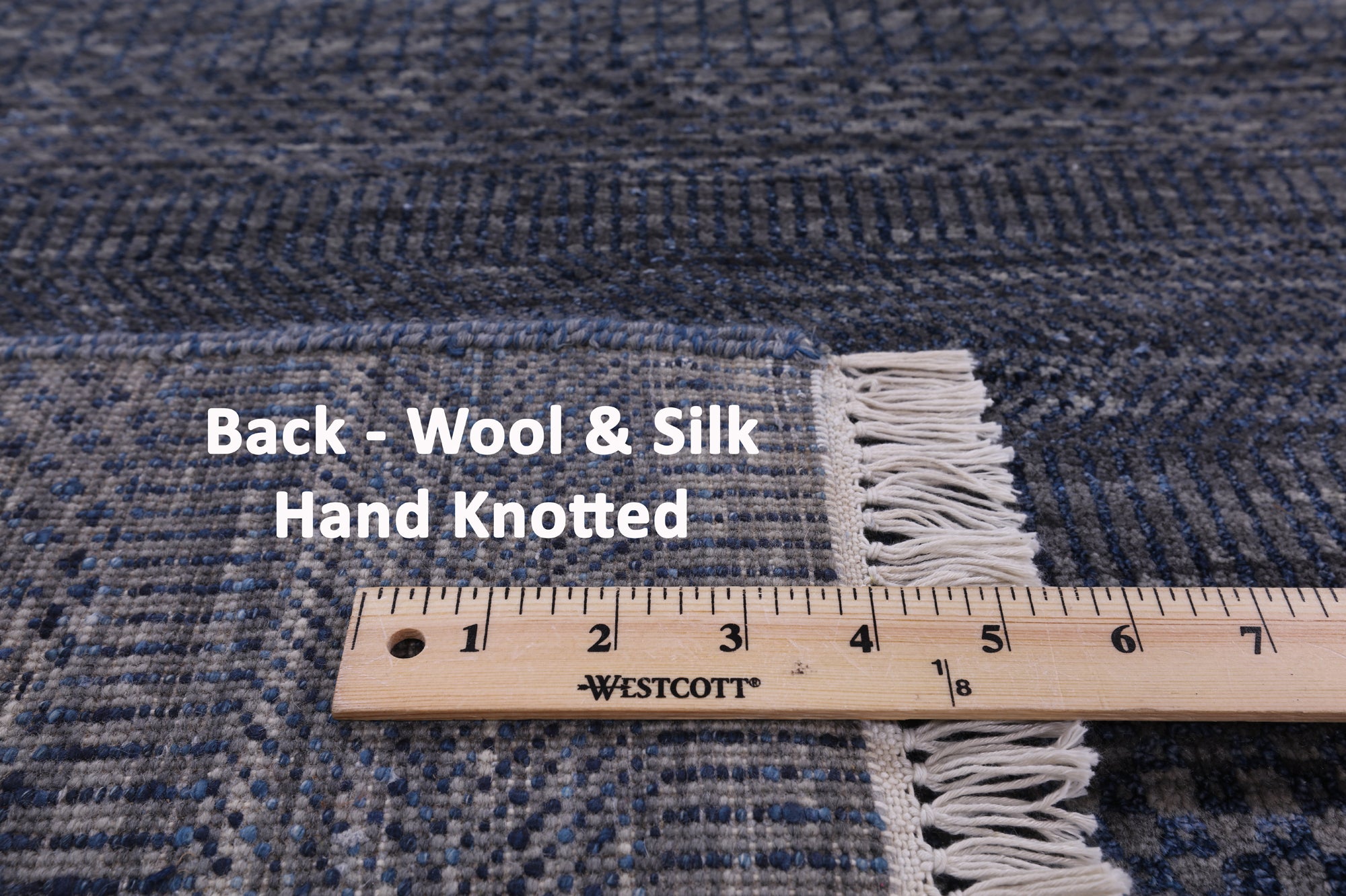 Grey Savannah Grass Hand Knotted Wool & Silk Rug - 8' 1" X 11' 3" - Golden Nile