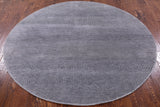 Grey Round Savannah Grass Hand-Knotted Wool & Silk Rug - 5' 9" X 5' 9" - Golden Nile