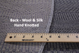 Grey Round Savannah Grass Hand-Knotted Wool & Silk Rug - 5' 9" X 5' 9" - Golden Nile