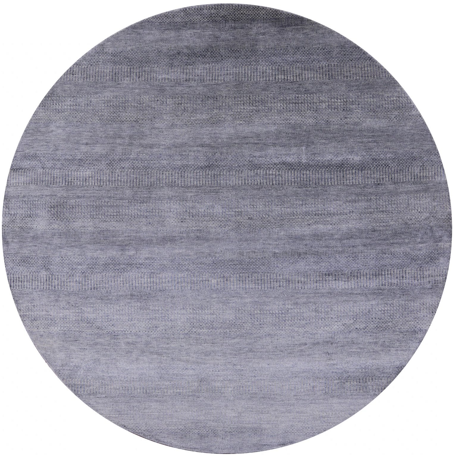 Grey Round Savannah Grass Handmade Wool & Silk Rug - 7' 10" X 7' 10" - Golden Nile