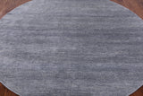 Grey Round Savannah Grass Handmade Wool & Silk Rug - 7' 10" X 7' 10" - Golden Nile