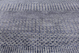 Grey Round Savannah Grass Handmade Wool & Silk Rug - 7' 10" X 7' 10" - Golden Nile