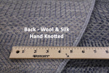 Grey Round Savannah Grass Handmade Wool & Silk Rug - 7' 10" X 7' 10" - Golden Nile