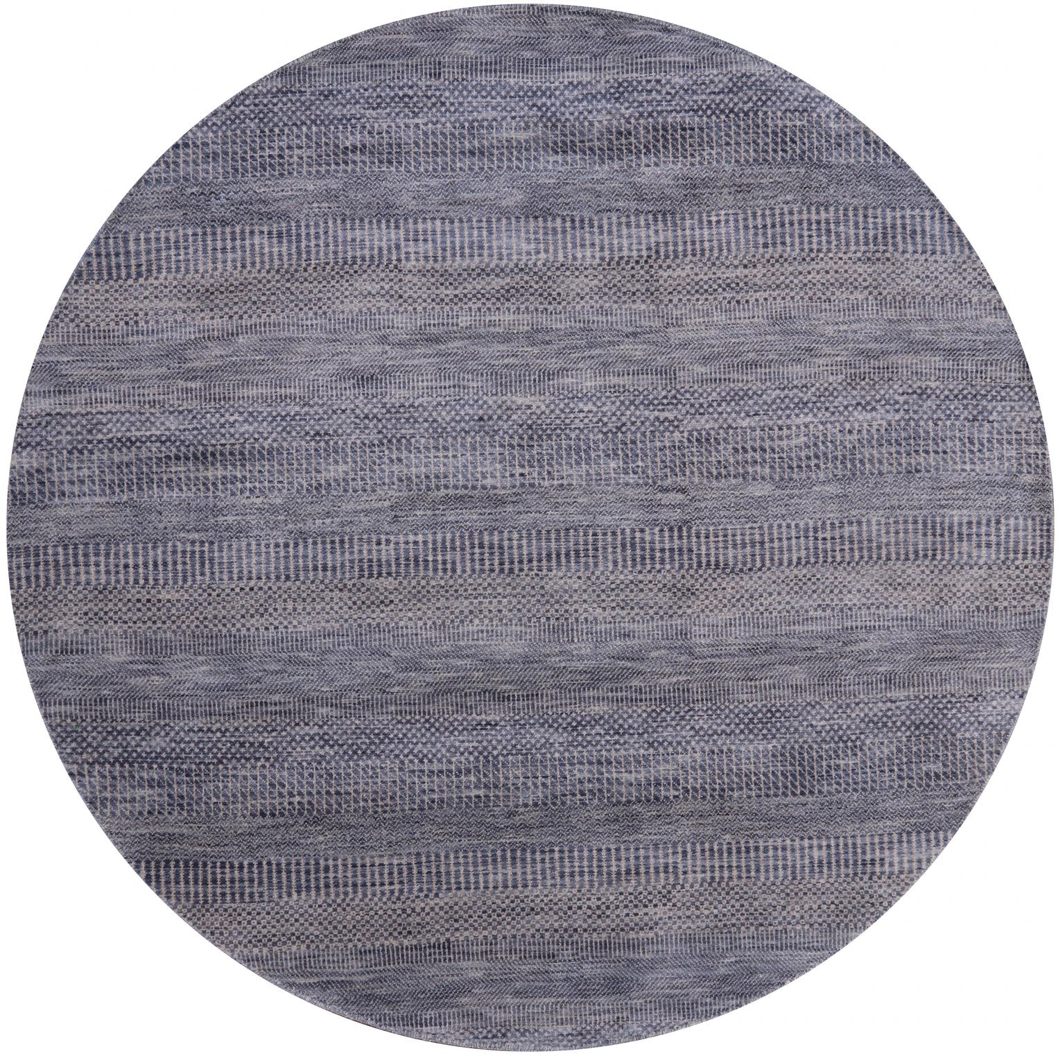 Grey Round Savannah Grass Handmade Wool & Silk Rug - 6' 0" X 6' 0" - Golden Nile