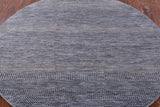 Grey Round Savannah Grass Handmade Wool & Silk Rug - 6' 0" X 6' 0" - Golden Nile