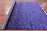 Purple Savannah Grass Hand-Knotted Wool & Silk Rug - 8' 1" X 10' 0" - Golden Nile