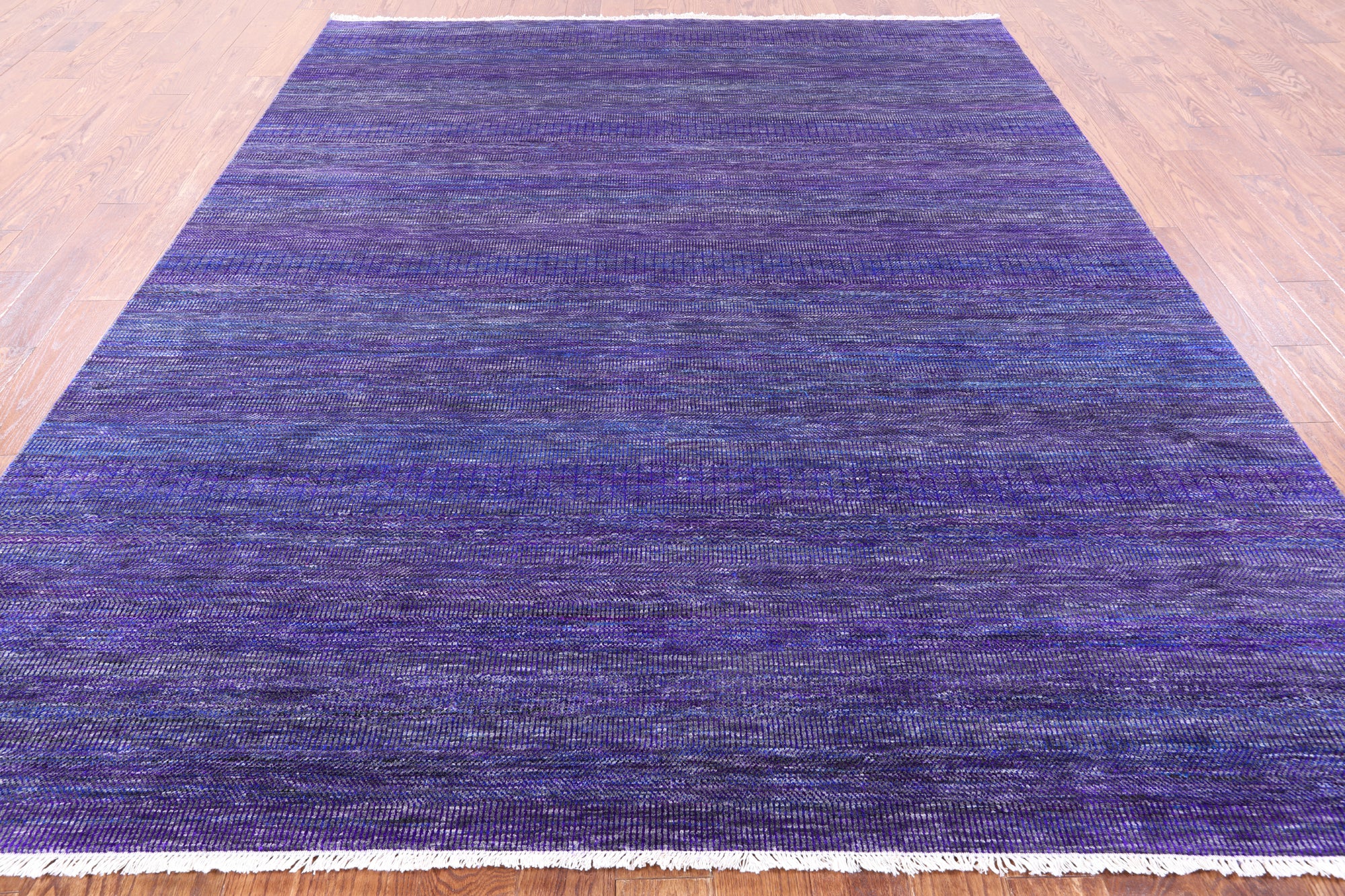 Purple Savannah Grass Hand-Knotted Wool & Silk Rug - 8' 1" X 10' 0" - Golden Nile