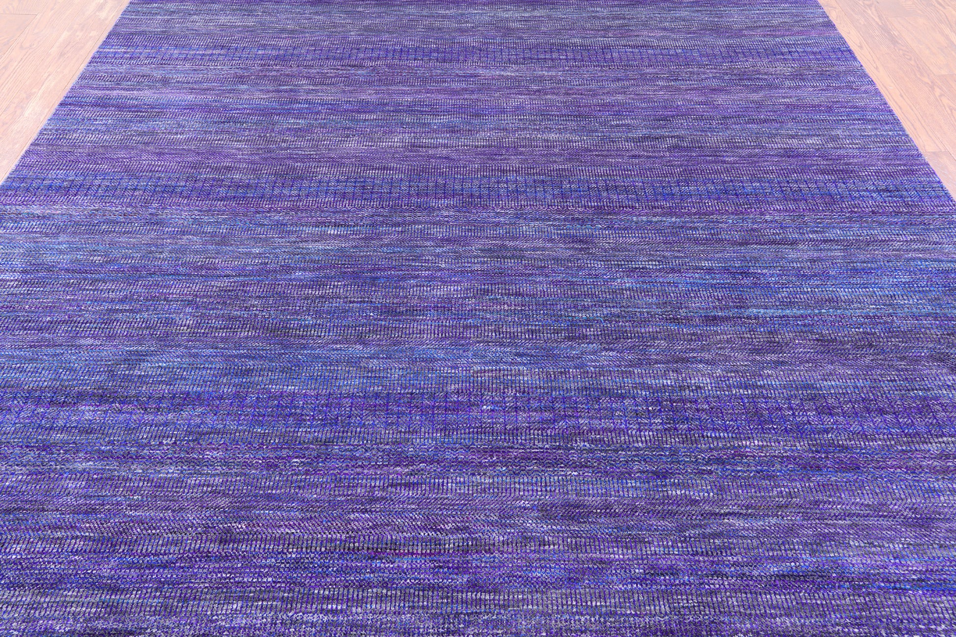 Purple Savannah Grass Hand-Knotted Wool & Silk Rug - 8' 1" X 10' 0" - Golden Nile