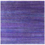 Purple Square Savannah Grass Hand Knotted Wool & Silk Rug - 8' 1" X 8' 0" - Golden Nile