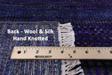 Purple Savannah Grass Handmade Wool & Silk Rug - 9' 1" X 12' 2" - Golden Nile