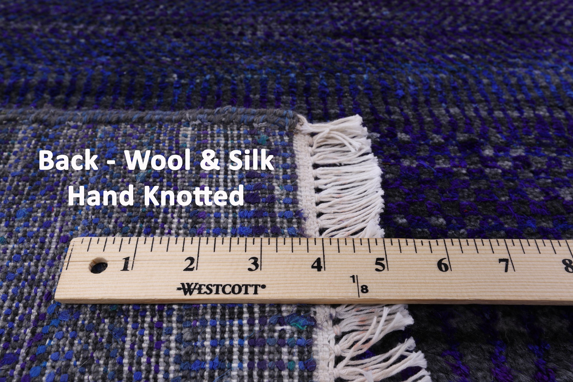 Purple Savannah Grass Handmade Wool & Silk Rug - 9' 1" X 12' 2" - Golden Nile
