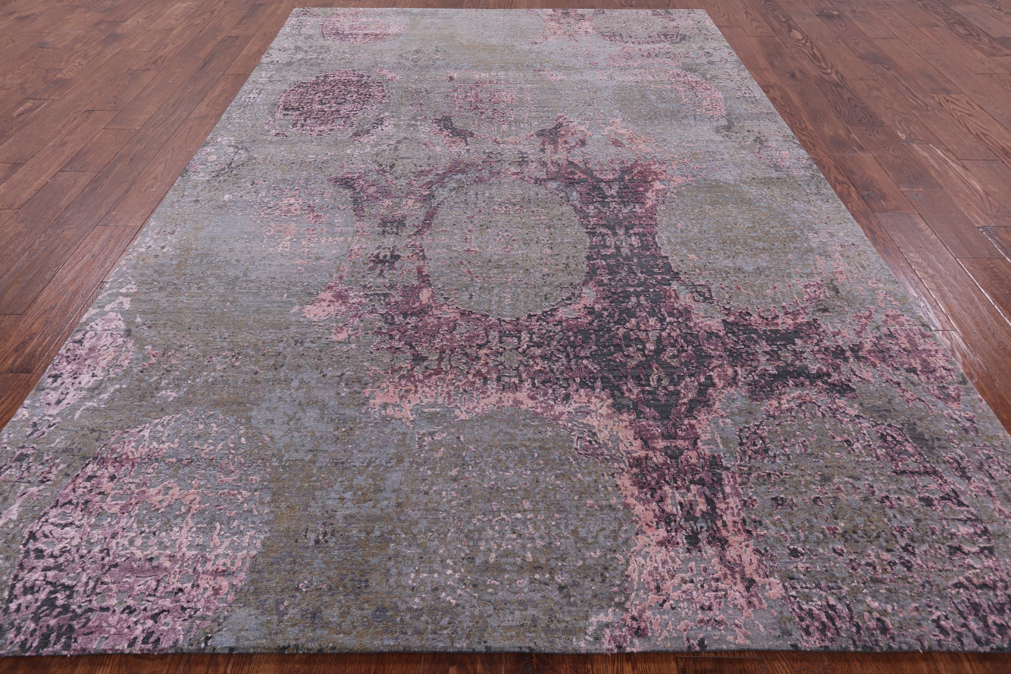 Modern Hand Knotted Wool & Silk Rug - 6' 5" X 9' 5" - Golden Nile