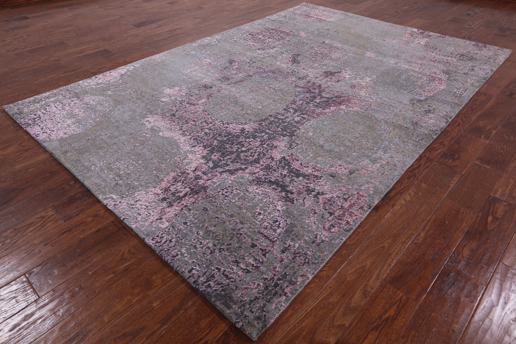 Modern Hand Knotted Wool & Silk Rug - 6' 5" X 9' 5" - Golden Nile