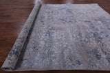 Grey Modern Handmade Wool & Silk Rug - 7' 9" X 10' 2" - Golden Nile