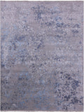 Grey Modern Handmade Wool & Silk Rug - 7' 9" X 10' 2" - Golden Nile