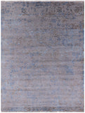 Grey Modern Hand Knotted Wool & Silk Rug - 7' 10" X 10' 3" - Golden Nile