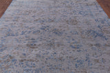 Grey Modern Hand Knotted Wool & Silk Rug - 7' 10" X 10' 3" - Golden Nile